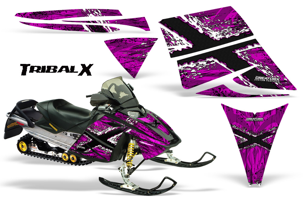 Ski-Doo Rev Graphics Kit TribalX White Pink